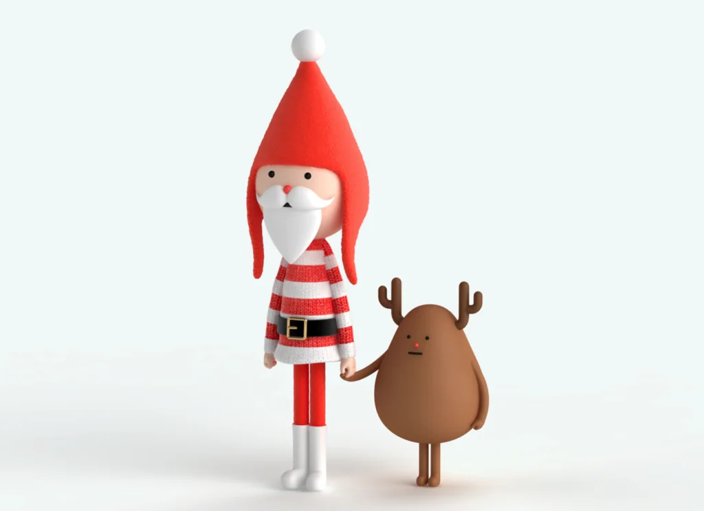 père noël visuel 3D, Noël en motion design